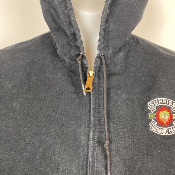 Carhartt X Sunrise Mens Black Full Zip Canvas Jacket Hoodie Made in USA Size L - Picture 2 of 14